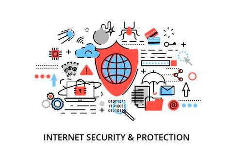 Infographic concept of internet security Stock Illustration