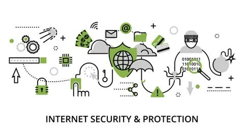 Infographic concept of internet security Stock Illustration