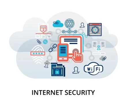 Infographic concept of internet security Stock Illustration
