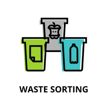 Infographic concept of waste sorting and green thinking Stock Illustration
