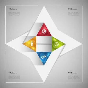 Infographic crystal triangles Stock Illustration