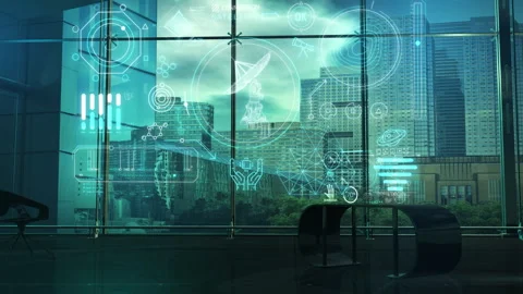 Infographic with data about satellite communication systems. 3D render Stock Footage 249947635