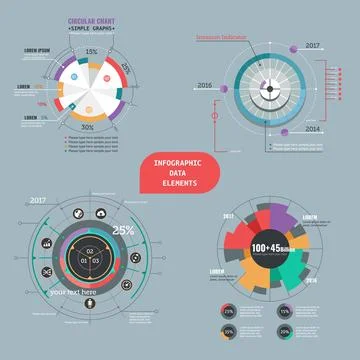 Infographic data elements Stock Illustration