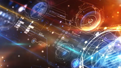 Infographic data flows in digital space. Stock Footage 216317093