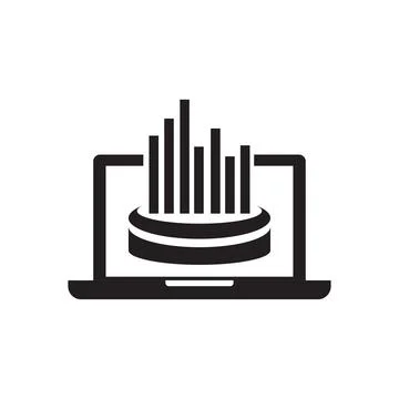 Infographic Data on A Laptop Stock Illustration