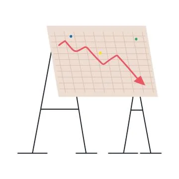 Infographic decrease arrow on board vector design Stock Illustration