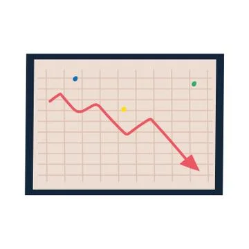 Infographic decrease arrow on board vector design Illustrazione stock