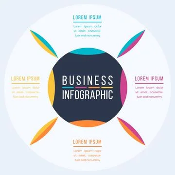 Infographic design 4 steps, objects, elements or options infographic business Stock Illustration