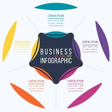 Infographic design 5 steps, objects, elements or options business information 스톡 일러스트