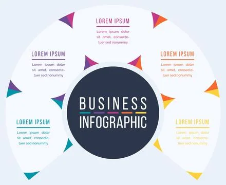 Infographic design 5 steps, objects, elements or options infographic business 스톡 일러스트