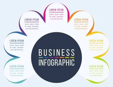 Infographic design 7 options information イラスト素材