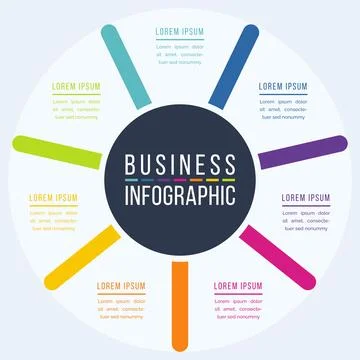 Infographic design 7 Steps for Data Visualization Stock Illustration