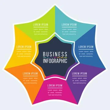 Infographic design 7 Steps, objects, elements or options info business colorful Ilustración de archivo
