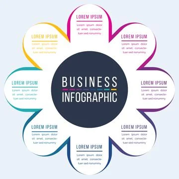 Infographic design 8 options information Ilustração Stock
