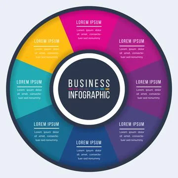 Infographic design 8 Steps, objects, elements or options business infographic Stock Illustration