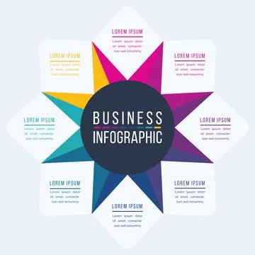 Infographic design 8 Steps, objects, elements or options business information Ilustración de archivo