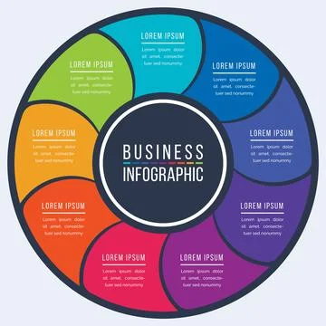 Infographic design 9 Steps, objects, elements or options business information Ilustração Stock