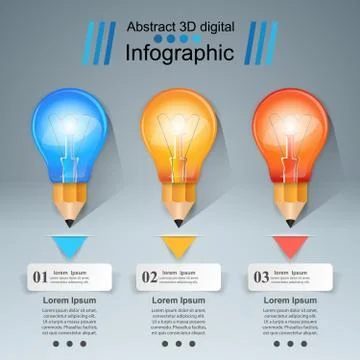 Infographic design. Bulb, Light icon Illustrazione stock
