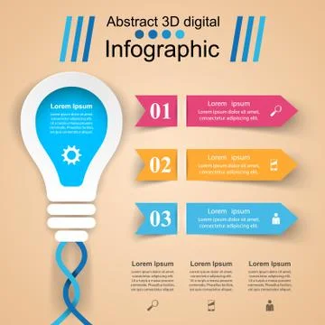 Infographic design. Bulb, Light icon. Illustrazione stock
