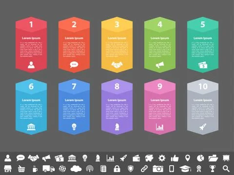 Infographic design business concept with 10 steps Stock Illustration