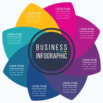 Infographic design circle 8 Steps, objects, elements or options business info Stockillustratie