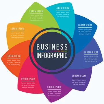Infographic design circle 9 Steps, objects, elements or options business info Illustrazione stock