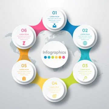 Infographic design with colored Stock Illustration
