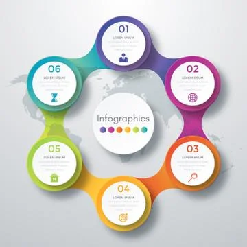 Infographic design with colored Stock Illustration