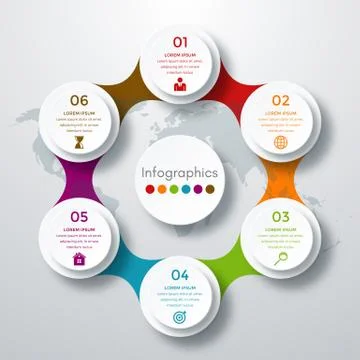 Infographic design with colored 스톡 일러스트
