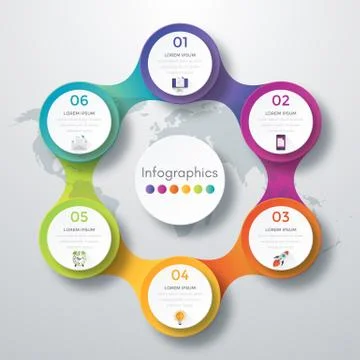Infographic design with colored Stock Illustration