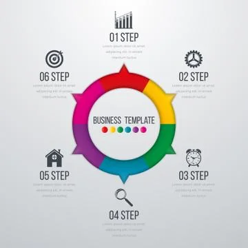Infographic design with colored Stock Illustration
