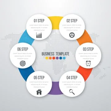 Infographic design with colored Illustrazione stock
