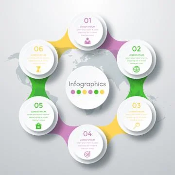 Infographic design with colored Stock Illustration