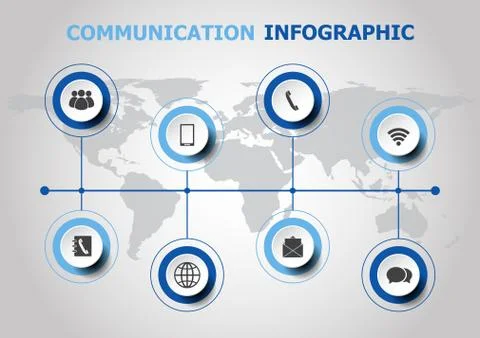 Infographic design with communication icons Stock Illustration