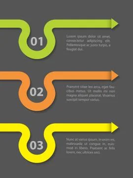 Infographic design with curling arrow elements Illustrazione stock