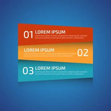 Infographic Design Elements with 3 different color, red, yellow, blue. Temp.. Stock Illustration