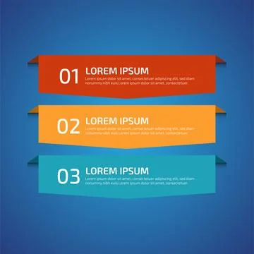 Infographic Design Elements with 3 different color, red, yellow, blue. Temp.. Stock Illustration