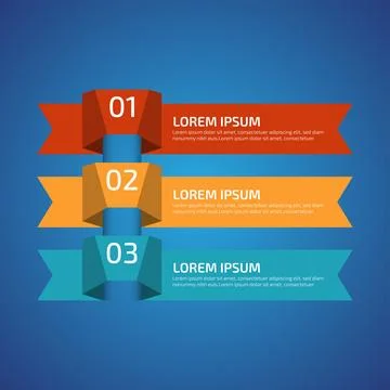 Infographic Design Elements with 3 different color, red, yellow, blue. Temp.. Stock Illustration