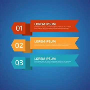 Infographic Design Elements with 3 different color, red, yellow, blue. Temp.. Stock Illustration
