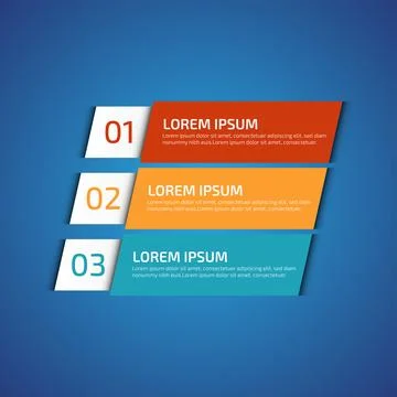 Infographic Design Elements with 3 different color, red, yellow, blue. Temp.. Stock Illustration