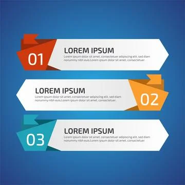 Infographic Design Elements with 3 different color, red, yellow, blue. Temp.. Stock Illustration
