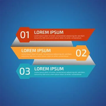 Infographic Design Elements with 3 different color, red, yellow, blue. Temp.. Stock Illustration