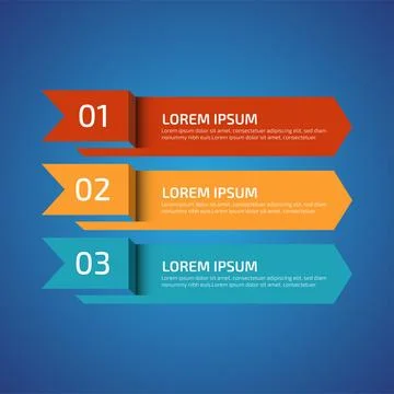 Infographic Design Elements with 3 different color, red, yellow, blue. Temp.. 스톡 일러스트