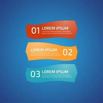 Infographic Design Elements with 3 different color, red, yellow, blue. Temp.. イラスト素材