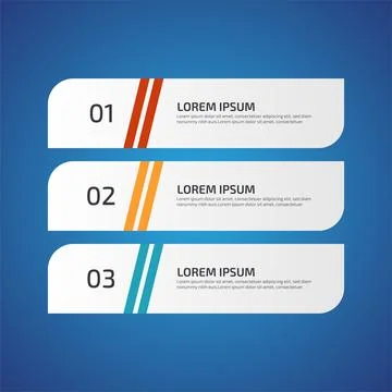 Infographic Design Elements with 3 different color, red, yellow, blue. Temp.. Stock Illustration