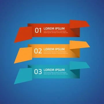 Infographic Design Elements with 3 different color, red, yellow, blue. Temp.. Stock Illustration