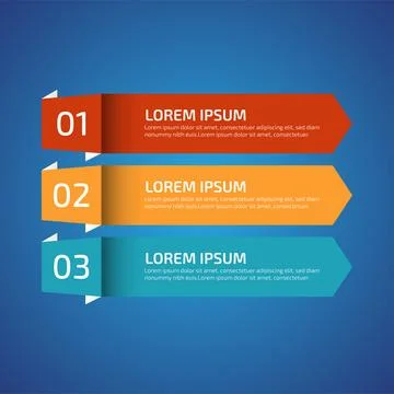 Infographic Design Elements with 3 different color, red, yellow, blue. Temp.. Stock Illustration