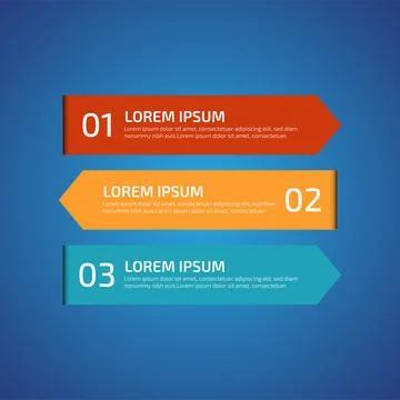 Infographic Design Elements with 3 different color, red, yellow, blue. Temp.. イラスト素材