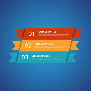 Infographic Design Elements with 3 different color, red, yellow, blue. Temp.. Stock Illustration