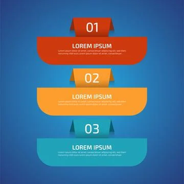 Infographic Design Elements with 3 different color, red, yellow, blue. Temp.. Stock Illustration